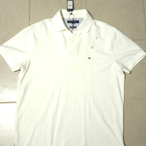 Men's White Polo Tommy Hilfiger (Size M)Regular Fit Stretch - Picture 1 of 7